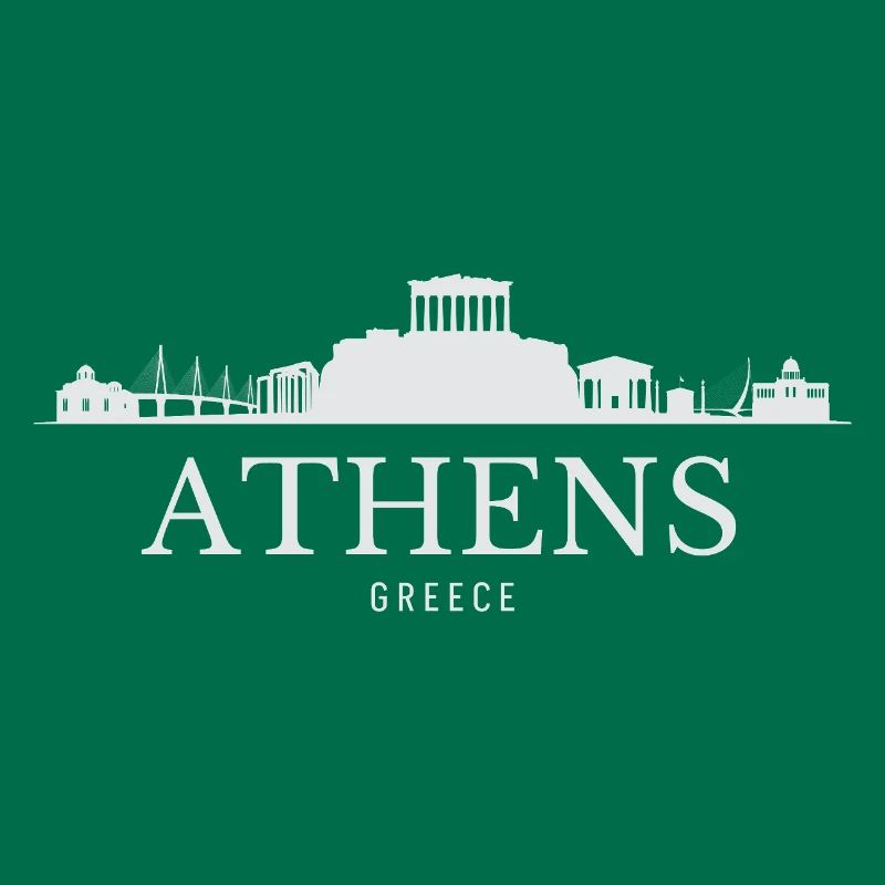 Silhouette d’Athènes, Grèce d’Athènes
