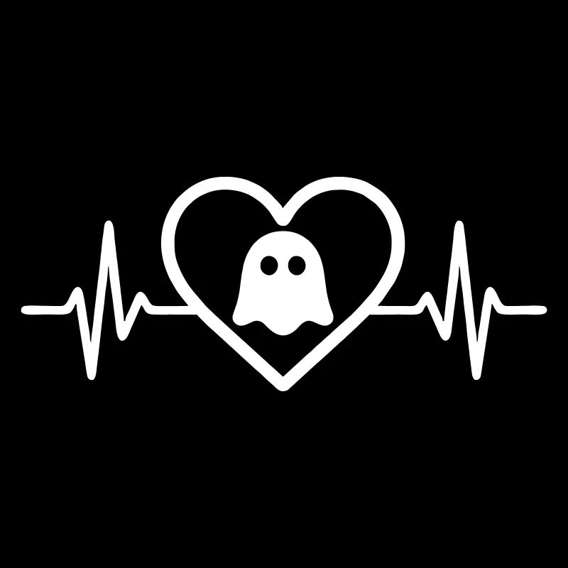Halloween Ghost Heartbeat Design