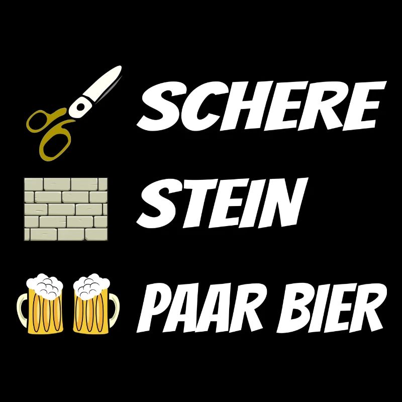 Schere , Stein, Paar Bier