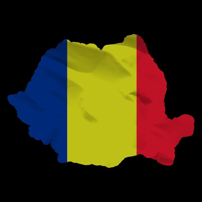 Drapeau de la Roumanie en forme de pays