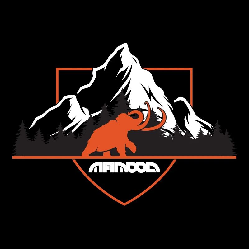 mammut in den bergen wappen schild