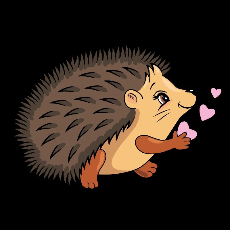 Hérisson mignon avec des cœurs