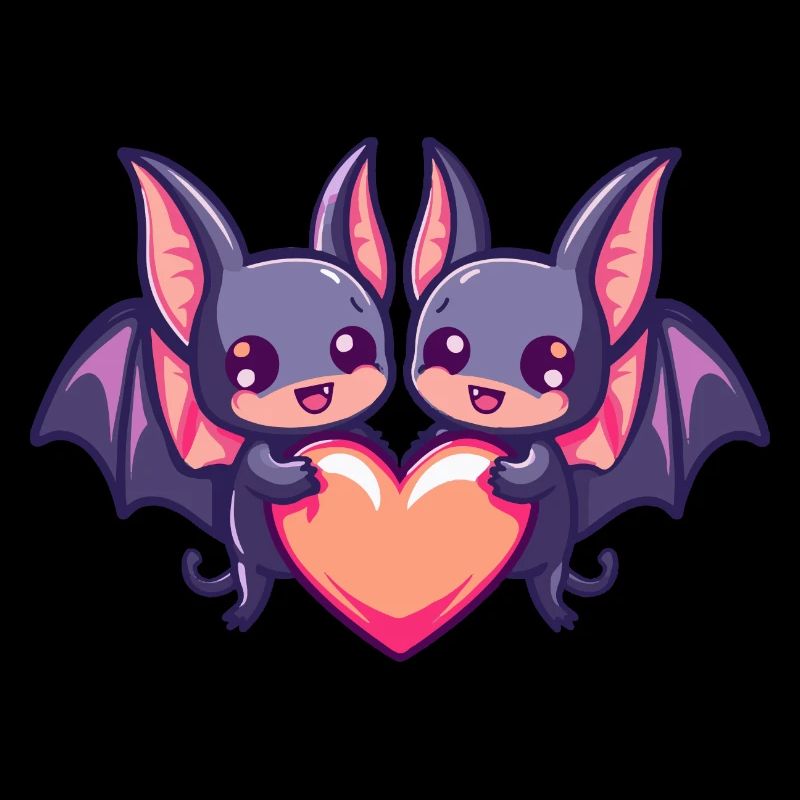 Fledermaus Paar Verliebt Tier Valentinstag