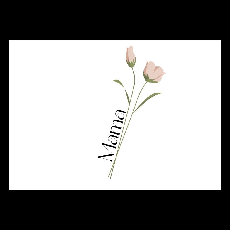 Mama text in elegant font on Flower Stem