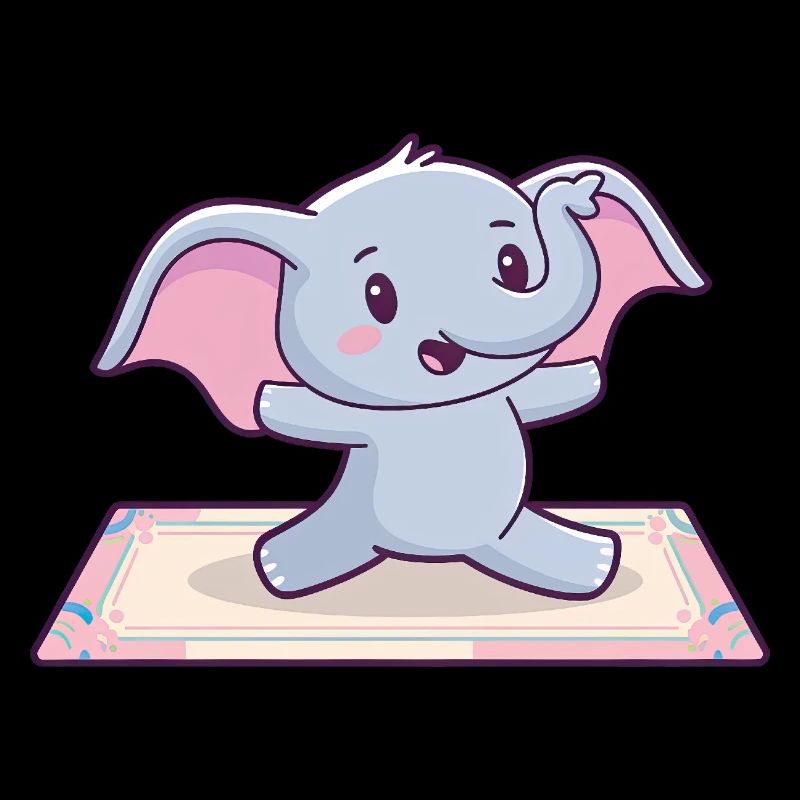 Éléphant de yoga mignon