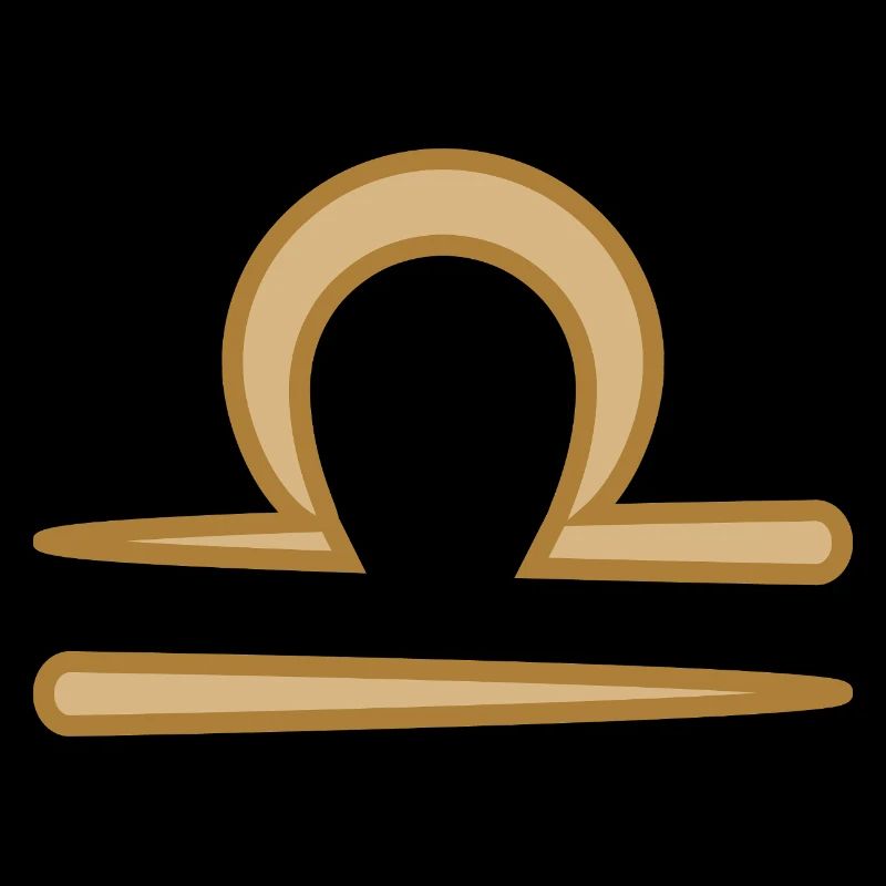 Libra Zodiac Symbol Two Tone Golden
