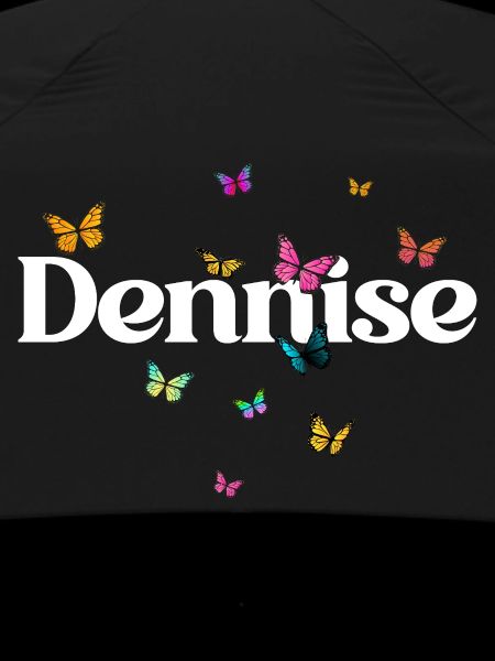 Schöner Mädchenname DENNISE mit Schmetterlingen 
