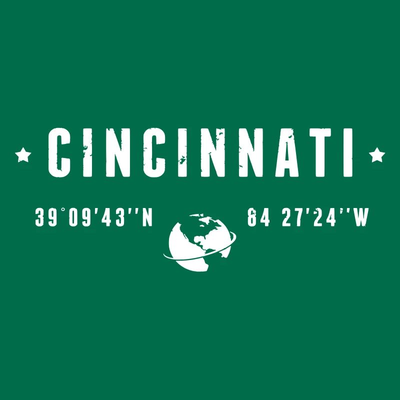 Cincinnati Ohio Coordinates Gps Globe White