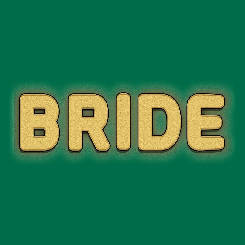 Elegant Bride Text Design for Wedding Attire