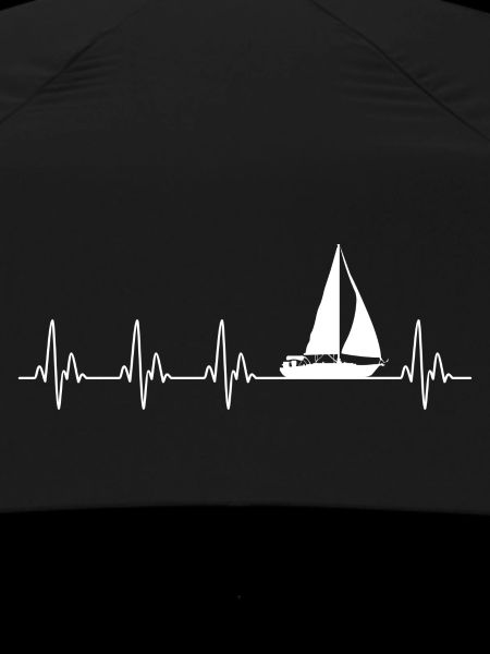 Sailboat Heartbeat Nautical Design
