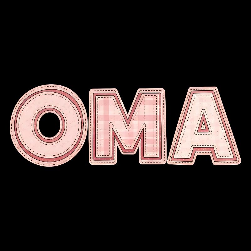 Oma Retro Schriftzug Geschenk Idee Patchwork