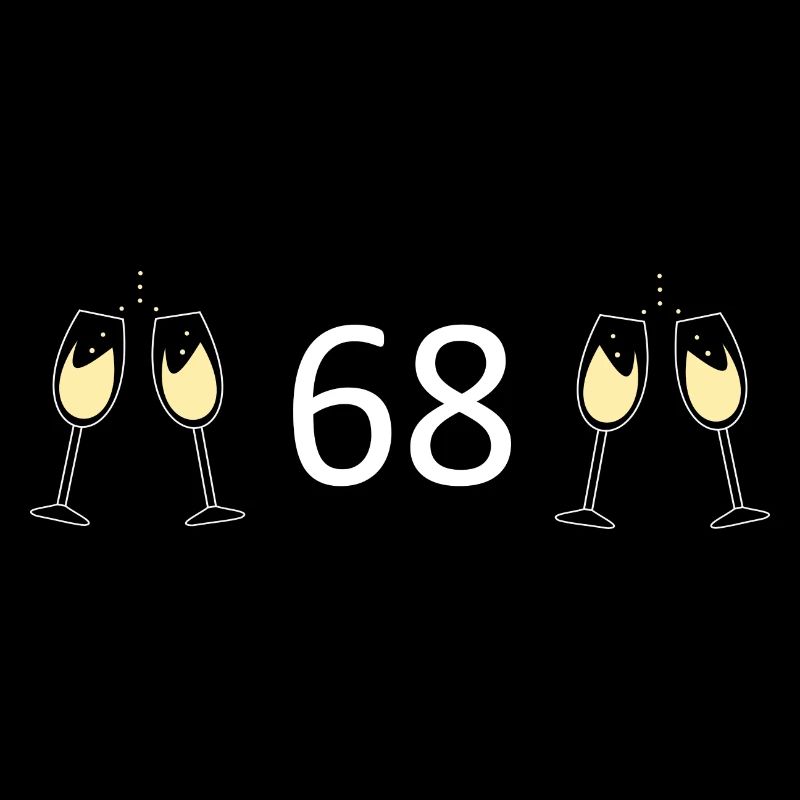 68th Birthday 68 Years Jubilee 68 Number 68