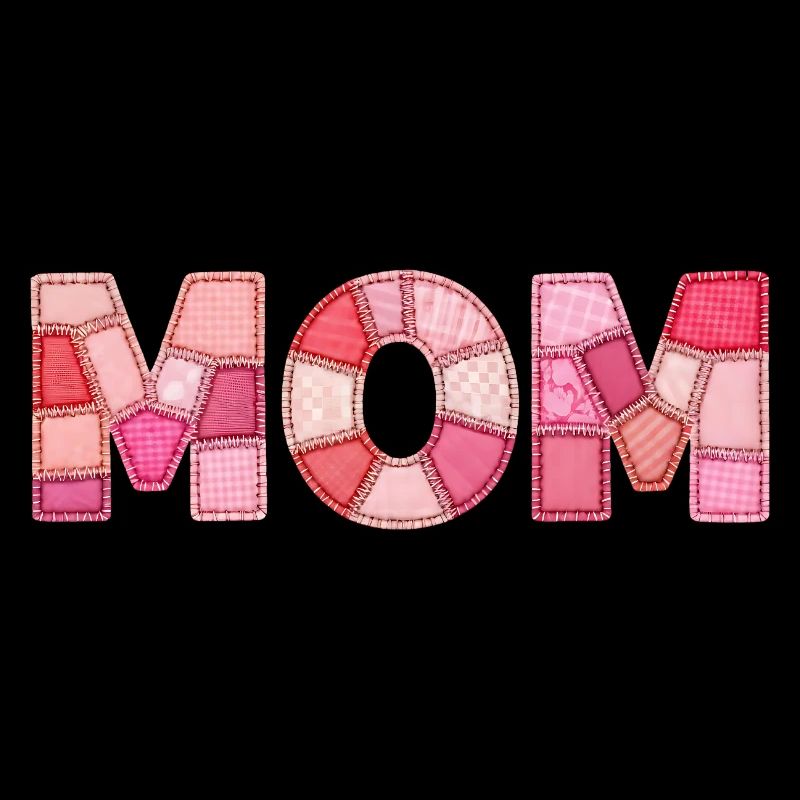 DIY Patchwork Style Mom Typografie Mama