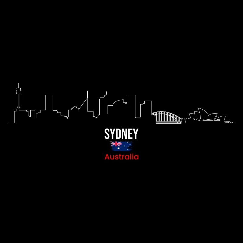 Sydney Skyline Line Art Australien