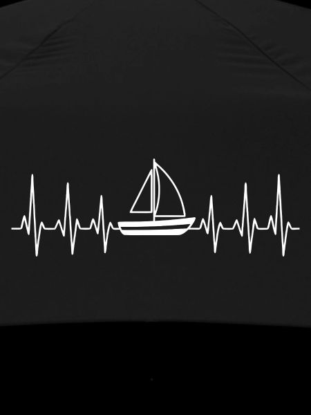 Heartbeat with sailboat ship