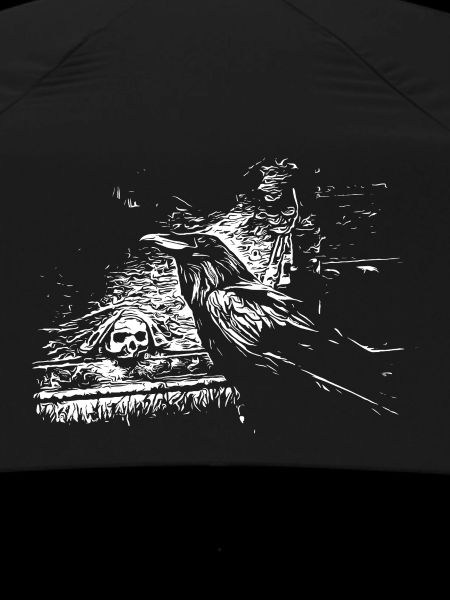 Raven with skull