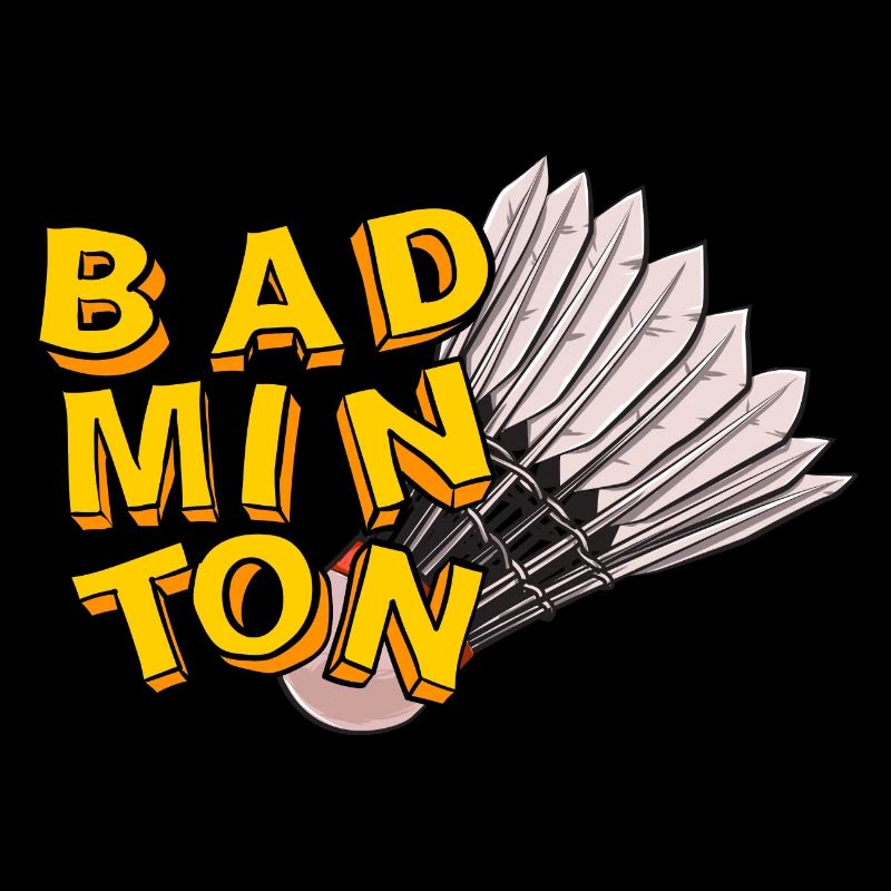 badminton and shuttlecock hand drawn style