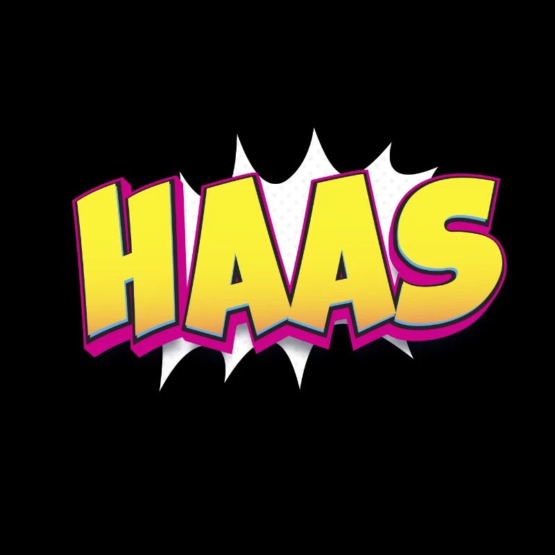 Haas Benutzerdefinierter Name Comic-Stil Pop-Art, Haas