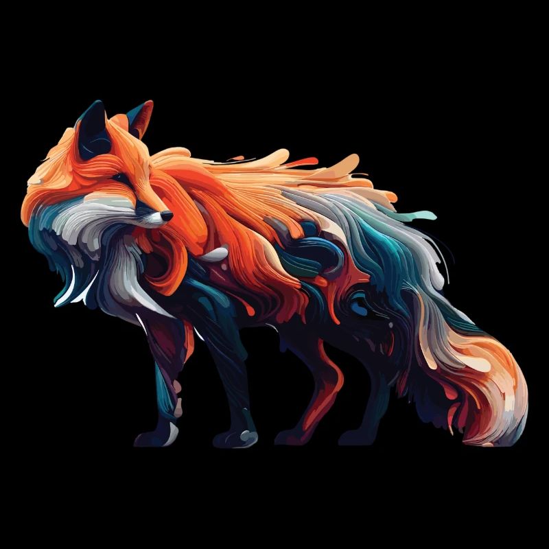 Colorful Abstract Fox