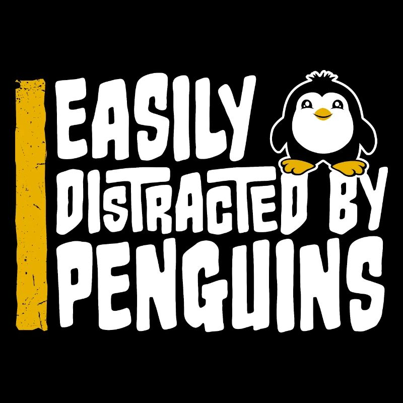 Facilement distrait par les pingouins Drôle Mignon Pingouin