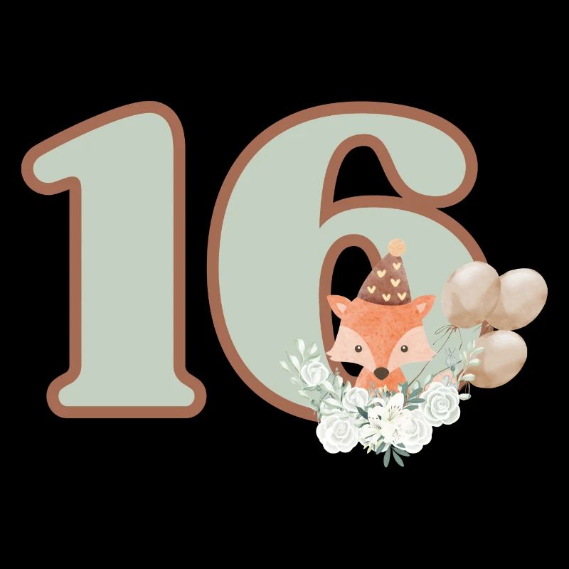 16th Birthday Fox Flowers