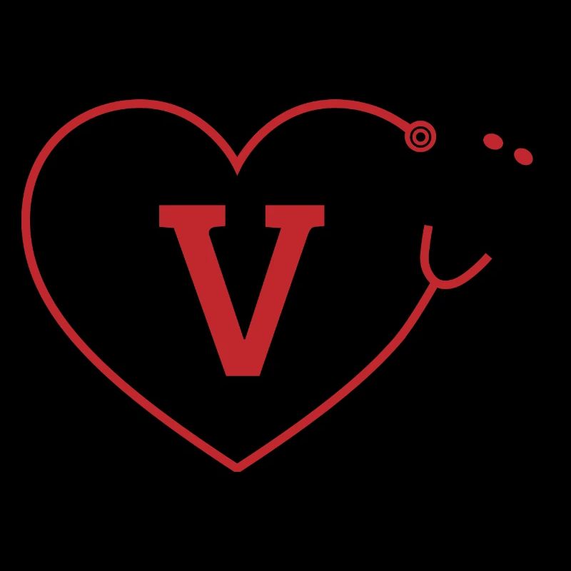 Lettre v stéthoscope