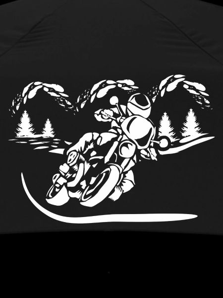 Motorrad Waldsilhouette