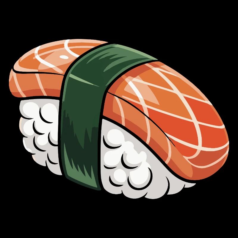 Sushi nigiri avec ruban vert