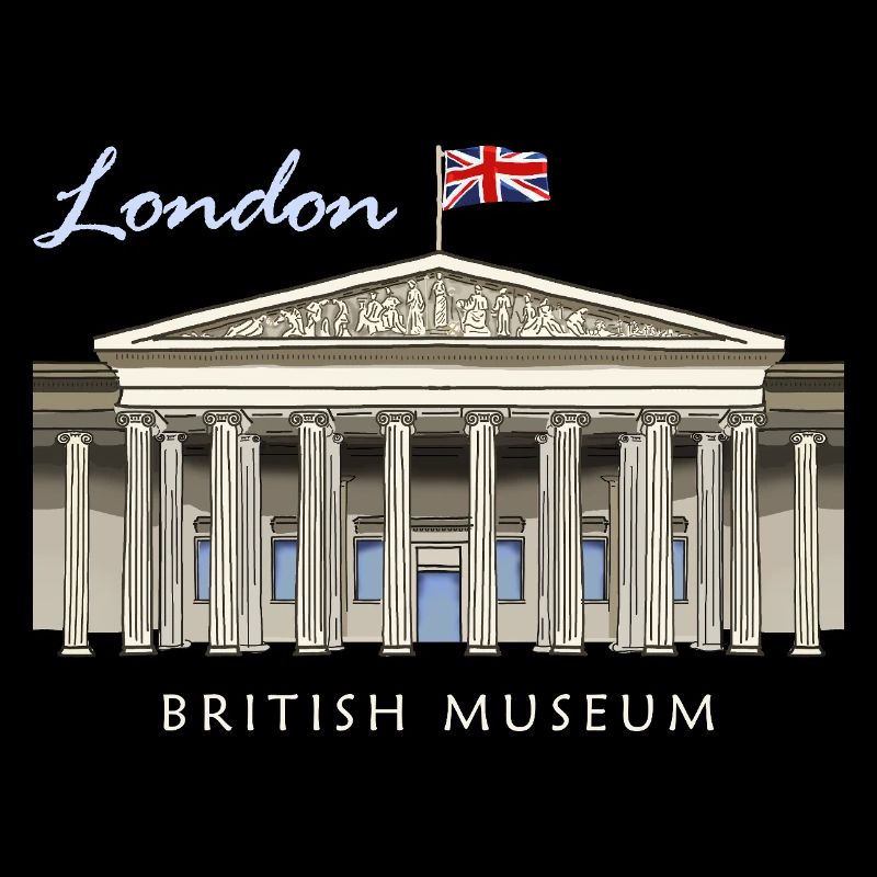 London British Museum, hand-drawn