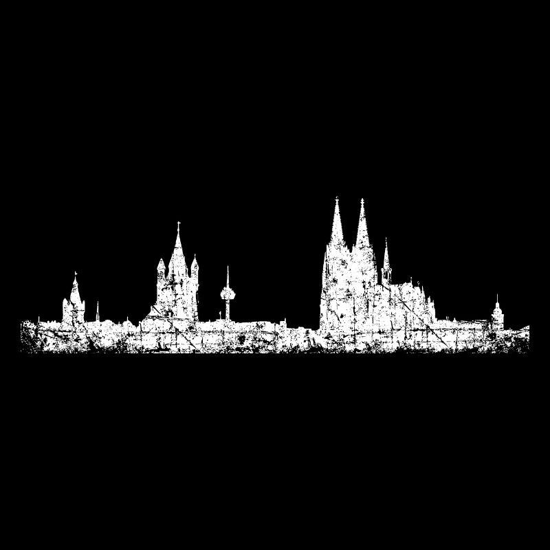Stadt Köln Kölner Skyline (Vintage Weiß)