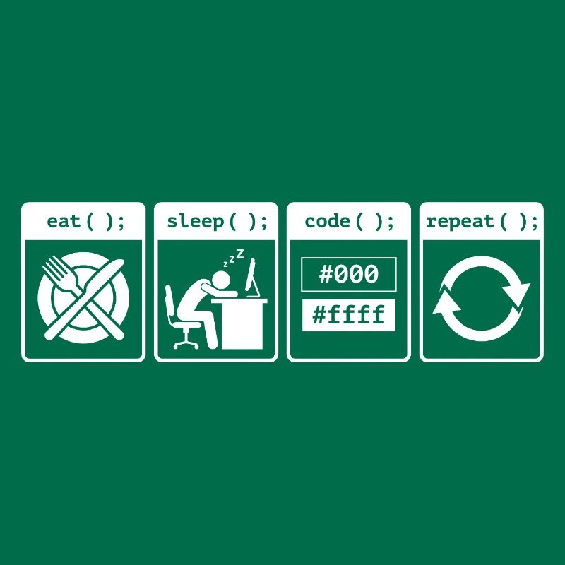Eat Sleep Code Repeat – Coder Workflow Design