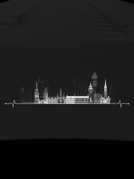 Urban Skyline Pulse Line Art