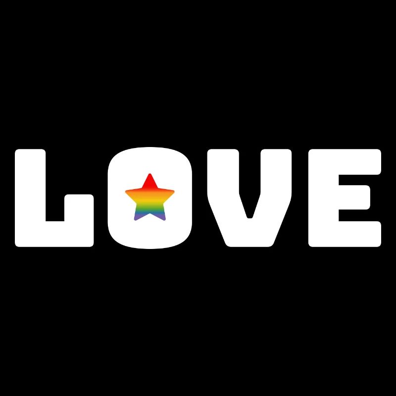 Love Star Rainbow white lgbt csd tshirt