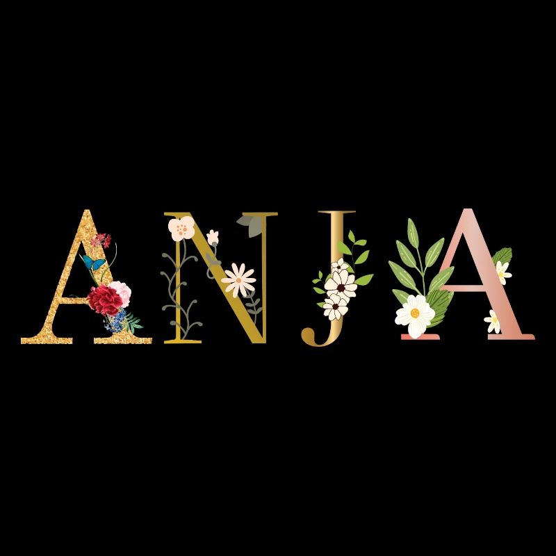 ANJA Nom décoré de fleurs