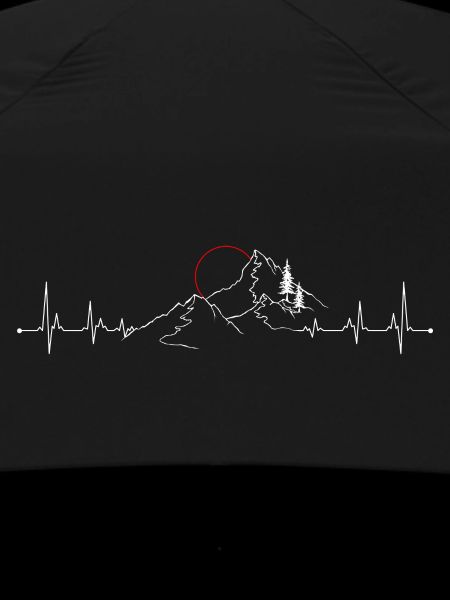 Mountain Pulse Sunrise Line Art