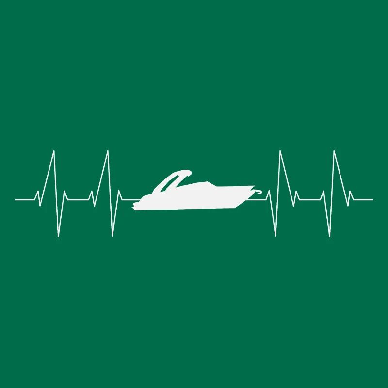 Boat Heartbeat Silhouette
