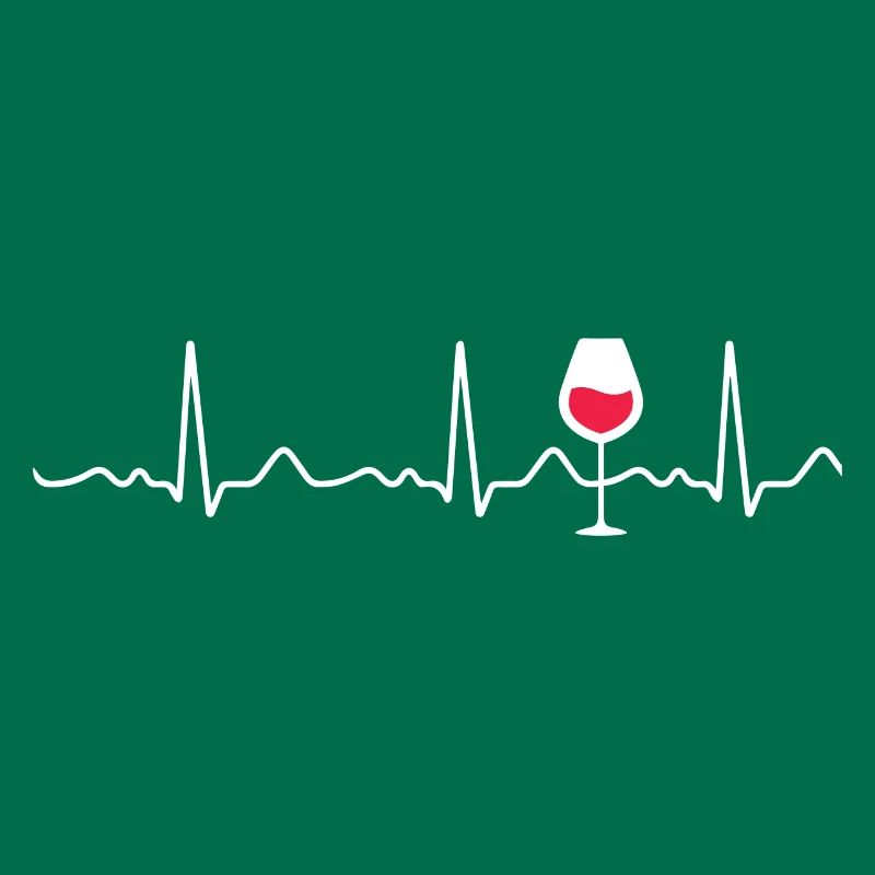 Red wine - heartbeat, pulse, heart line, ECG