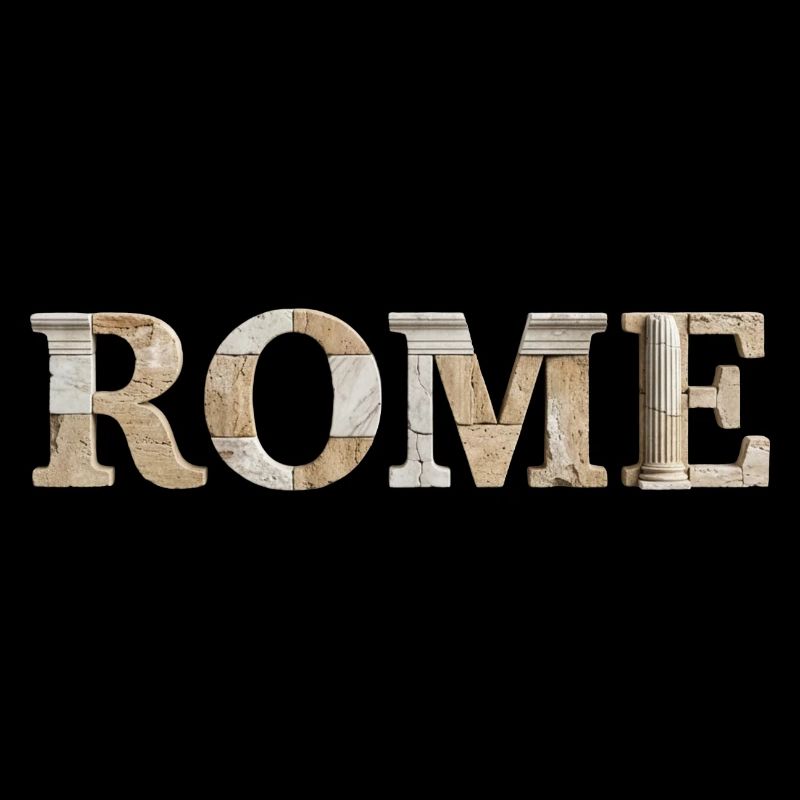 Rome / Rome : Typographie avec architecture ancienne