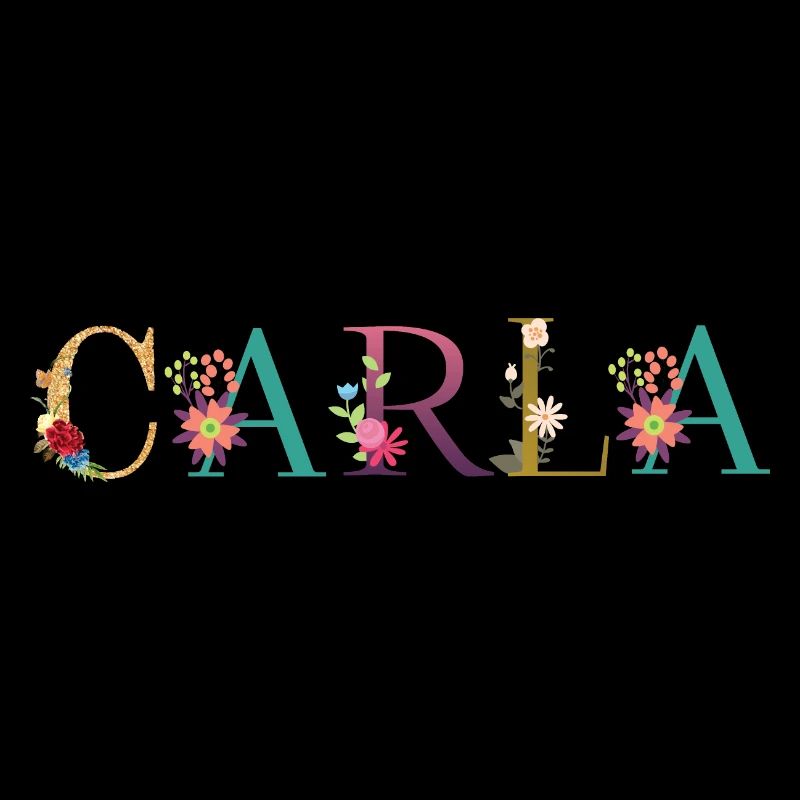 Nom de CARLA orné de fleurs