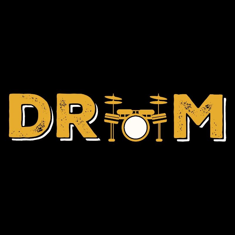 Drum Typography with Drumkit Icon