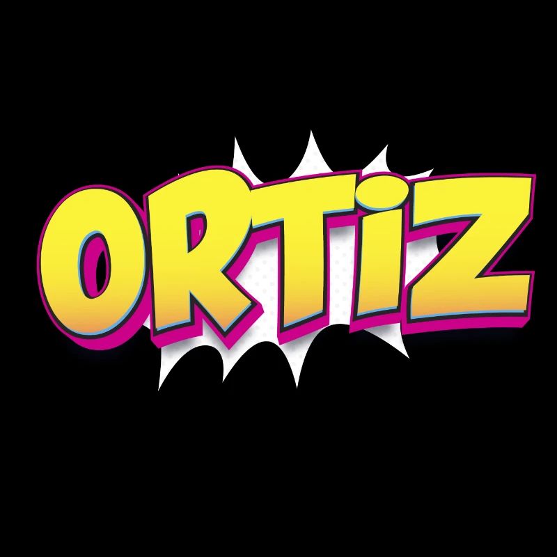 Ortiz Benutzerdefinierter Name Comic-Buch-Stil Pop-Art, Ortiz