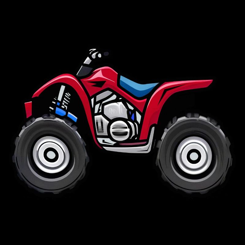 Quad rouge avec pneus tout-terrain