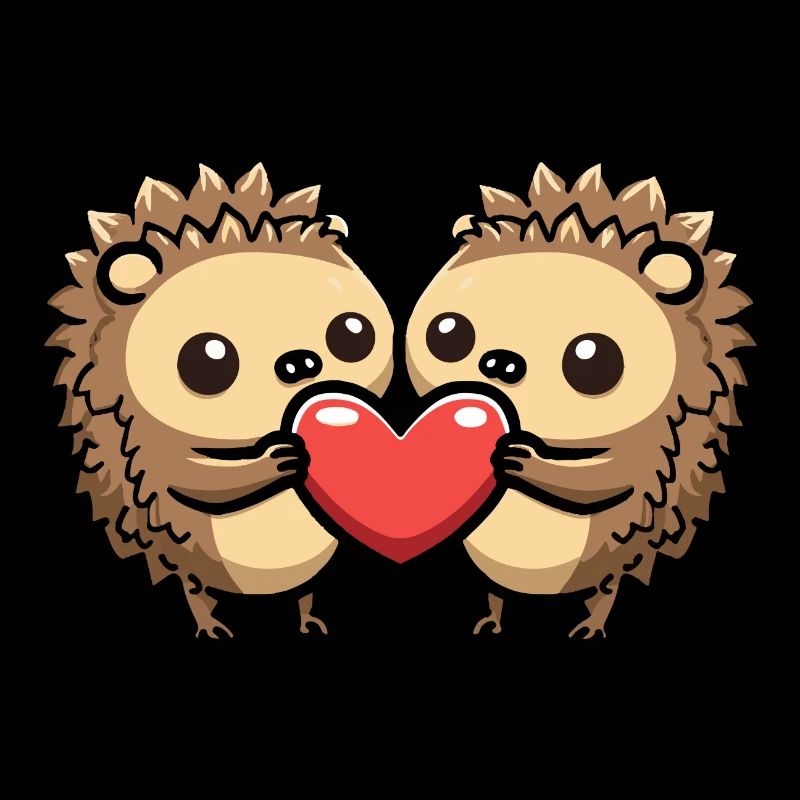 Hedgehog Comic Couple Love