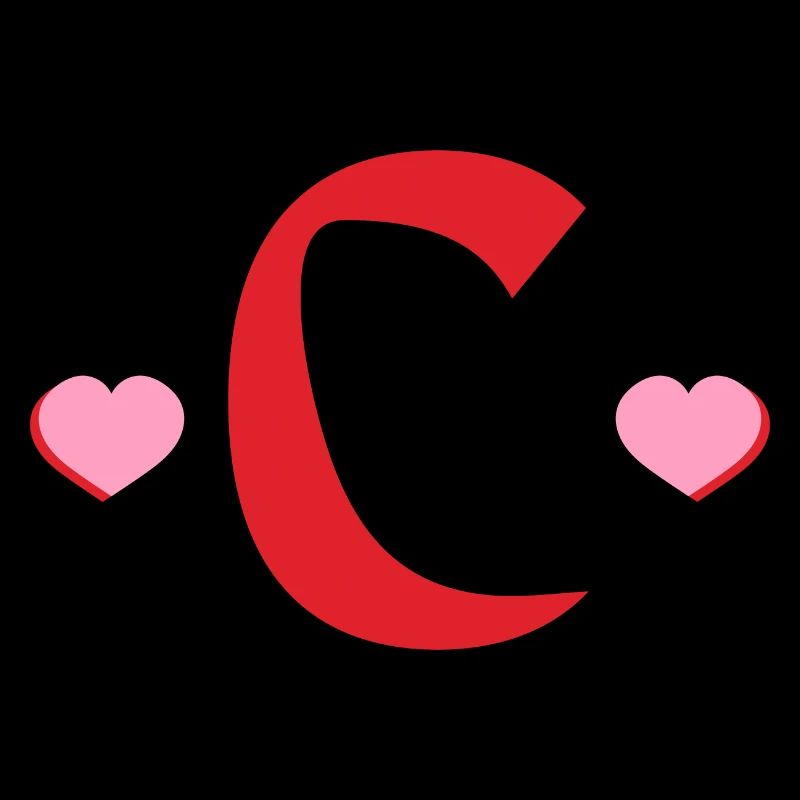 Buchstabe c rote Herzen