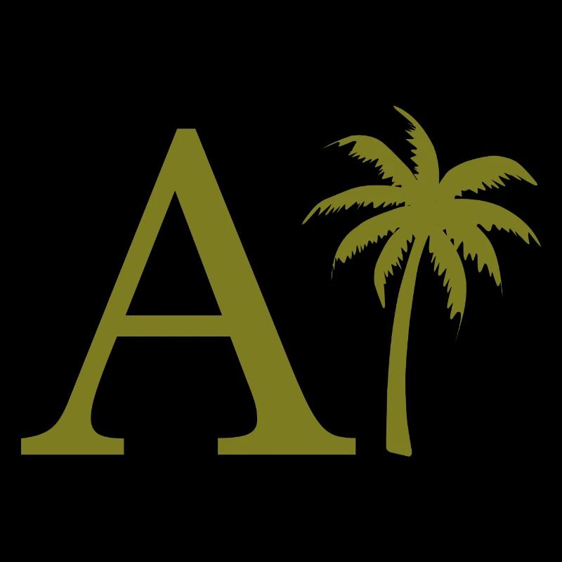 Letter A Green Palm