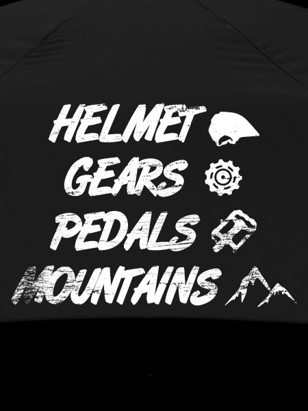Helmet Gears Pedals Mountains