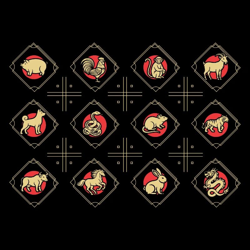 Chinesisches Neujahr Chinesisches Tierzeichen