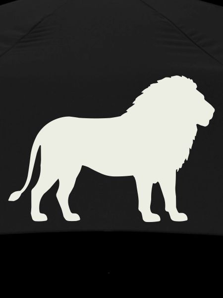 Lion silhouette on cream