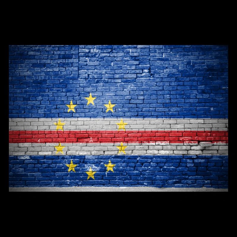 Mur de briques avec drapeau du Cap-Vert graffiti