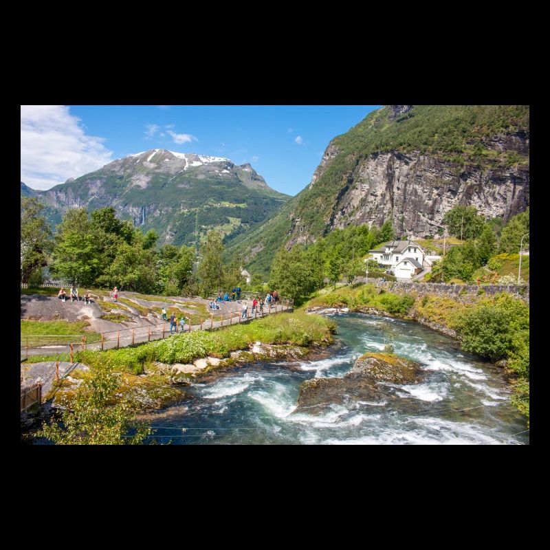Geiranger panorama view from Storseterfossen (also